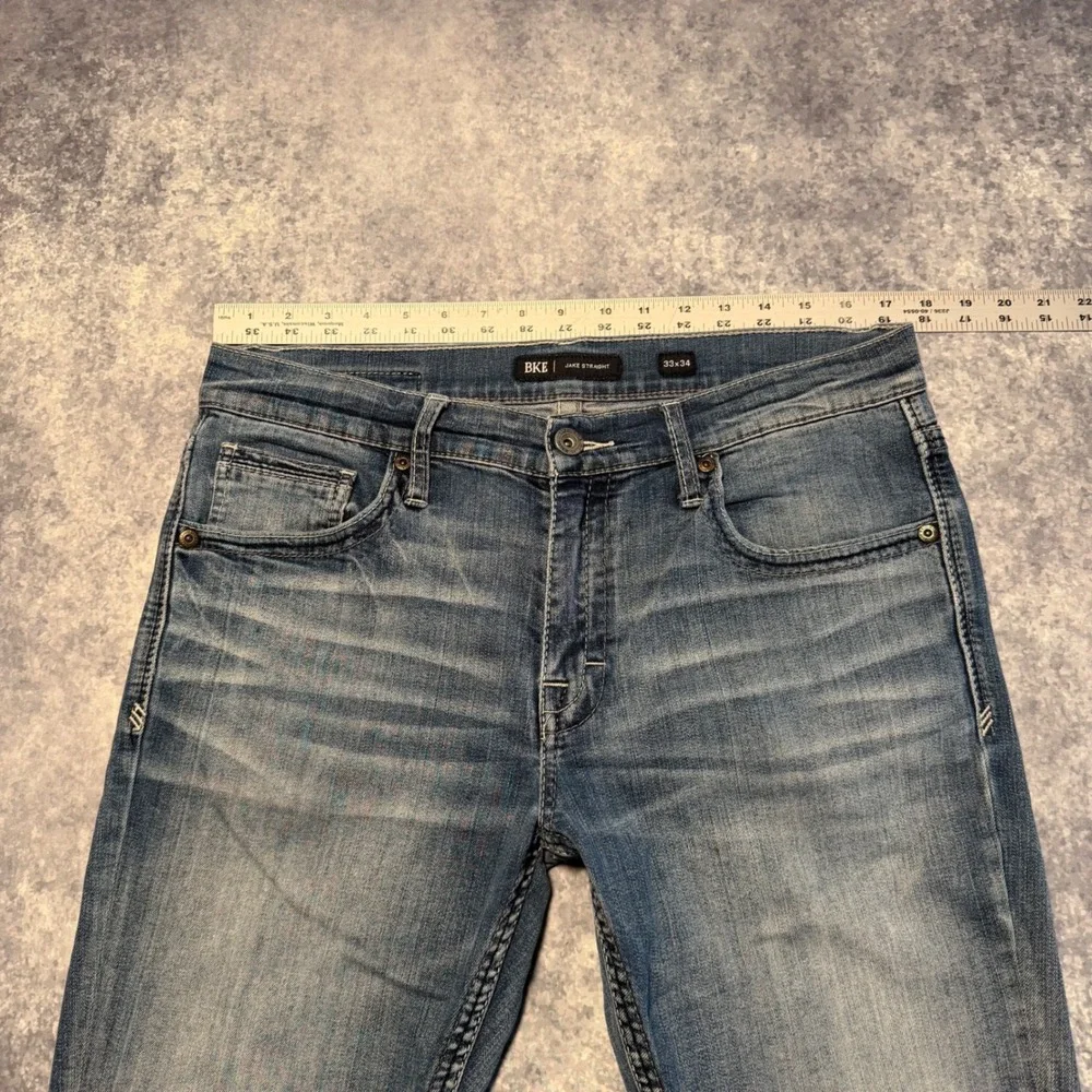 BKE Jake Straight Mens Medium Wash Blue Denim Jeans 33x34